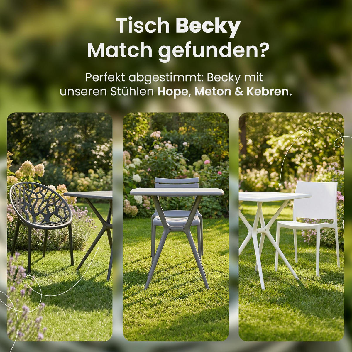 GARTENTISCH eckig 72/72/76 cm Kunststoff Grau - Grau, Kunststoff (72/72/76cm) - CLP