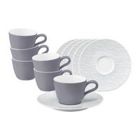 ESPRESSOTASSEN MIT UNTERTASSEN Life Fashion Elegant Grey 90 ml 6er Set - Grau, Keramik (13.6/6.7/13.6cm) - Seltmann Weiden