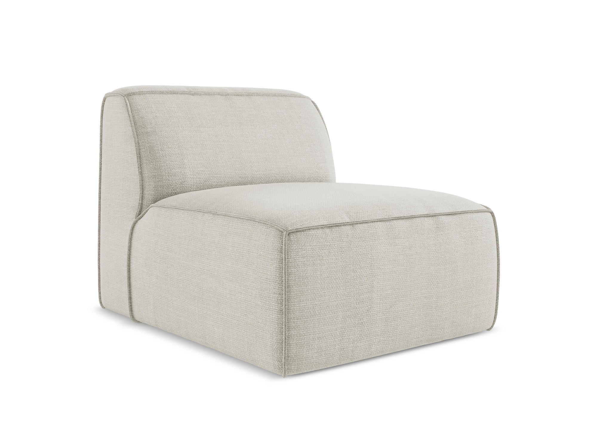 SOFAELEMENT Strukturstoff Beige - Hellbraun/Schwarz, Holzwerkstoff/Kunststoff (80/70/102cm) - Makamii