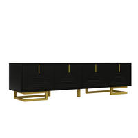 TV-ELEMENT160X38X44,5CM SchwarzStrukturiertes Lowboard mit Goldenen Beinen - Schwarz, Holz (47.12/25.78/93.35cm) - Raelunyi
