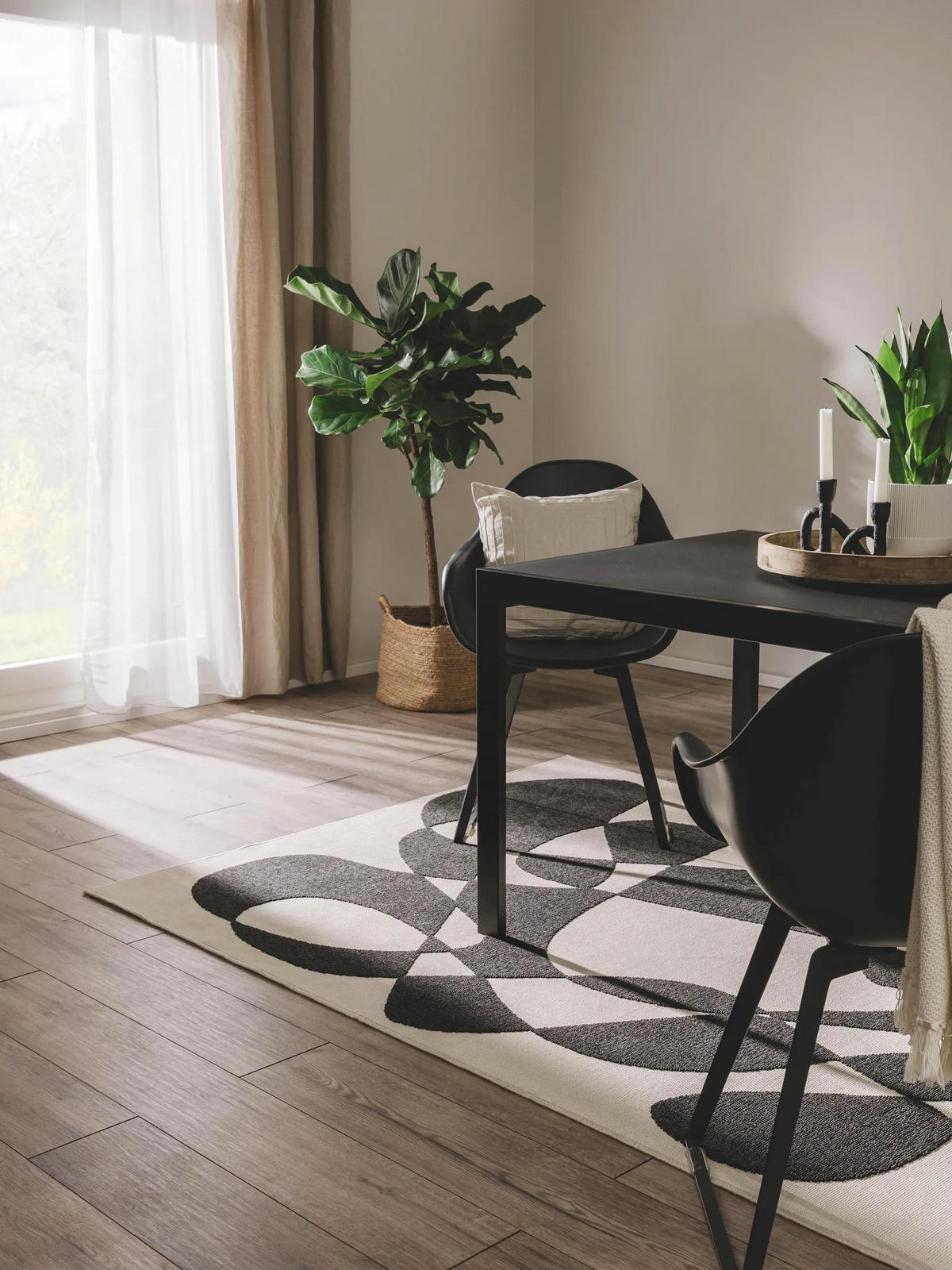 OUTDOORTEPPICH Taro Schwarz/Weiß 120x170 cm - Schwarz, Kunststoff/Textil (120/170cm) - benuta Pop