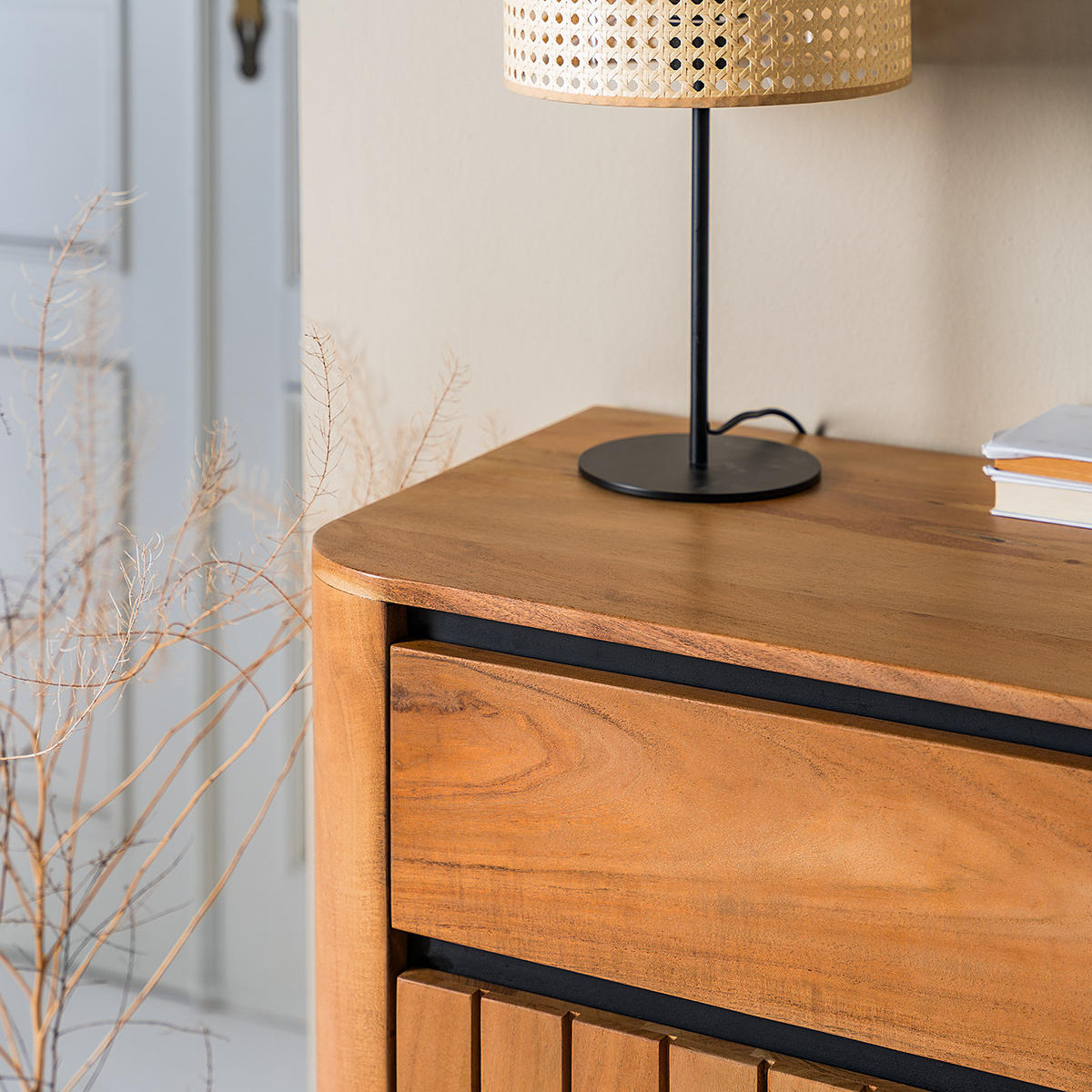 SIDEBOARD - Akazie massiv / Metall - Akaziefarben, Holz (177/90/42cm) - home24