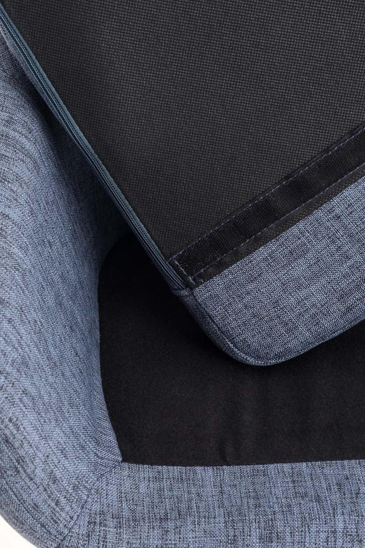 BARHOCKER Grande, Gestell Holz, Stoff Blau - Blau/Braun, Holz/Textil (55/99/46cm) - TPFLiving