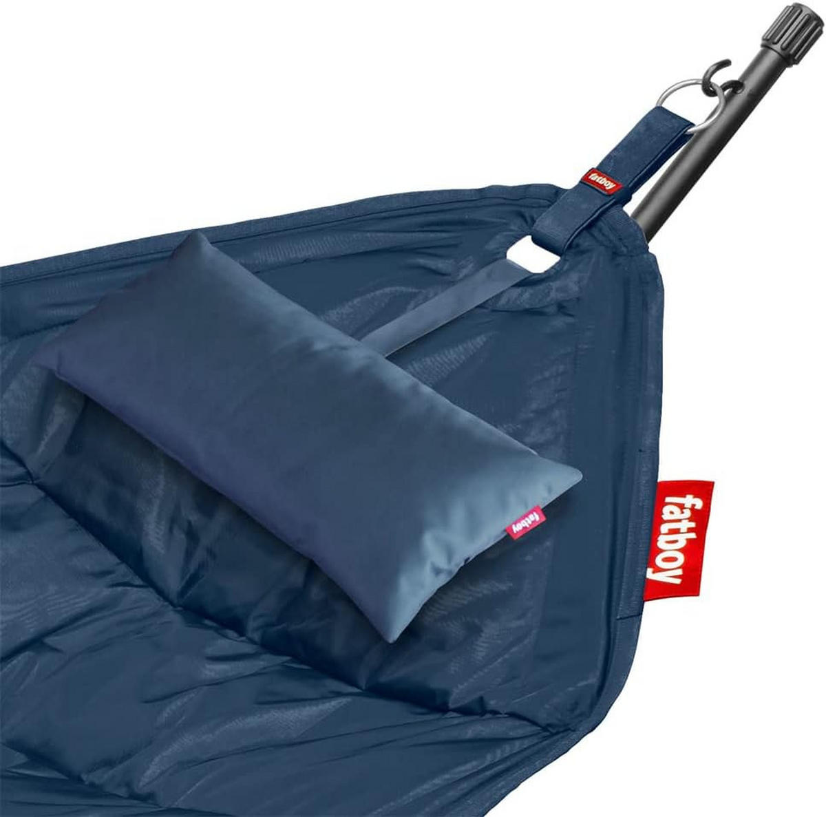HÄNGEMATTE – Fatboy Headdemock Deluxe Dunkelblau – Für 2 Personen, Metallgestell, Outdoor, UV-beständig, Wasser- & Schmutzabweisend, Garten & Terrasse - Dunkelblau, Textil (330/110/127cm) - FATBOY