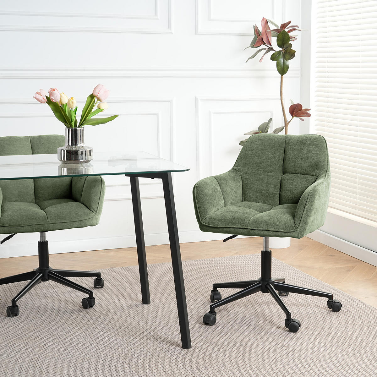 BÜROSTUHL - Grün, Textil/Metall (59/81/62cm) - home24