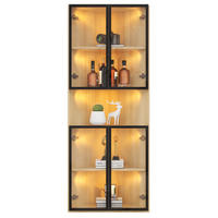 VITRINE 62cm Eiche Glas LED Eckvitrine modern - Eichefarben, Holzwerkstoff (62/160/32cm) - FLIEKS