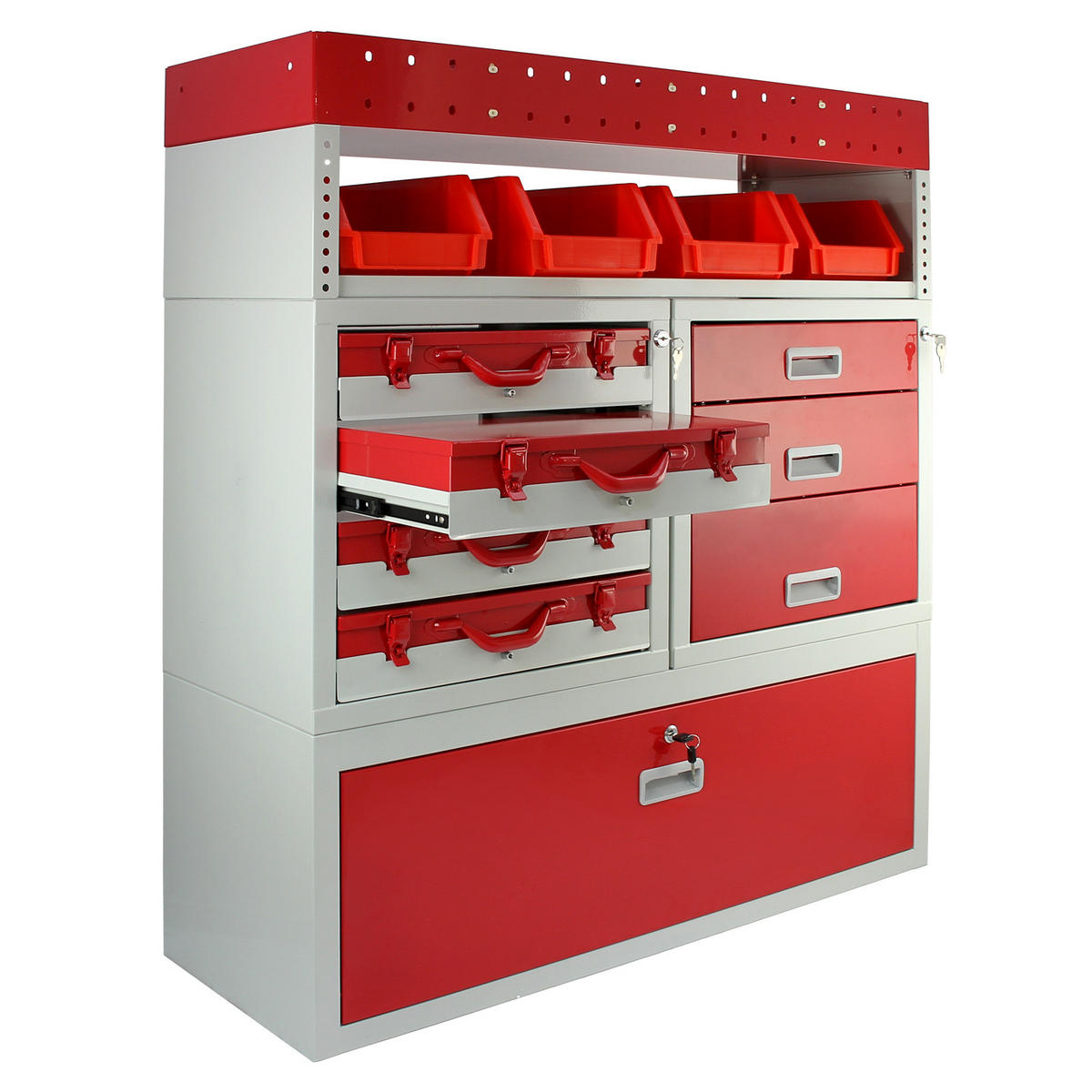 FAHRZEUGEINRICHTUNG Autoregal Werkzeugschrank - Rot, Metall (101.6/117.8/36cm) - Monstershop