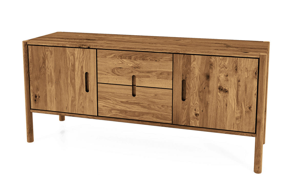 KOMMODE INA Wildeiche - Alteiche, Holz (142/64/46cm) - byoak