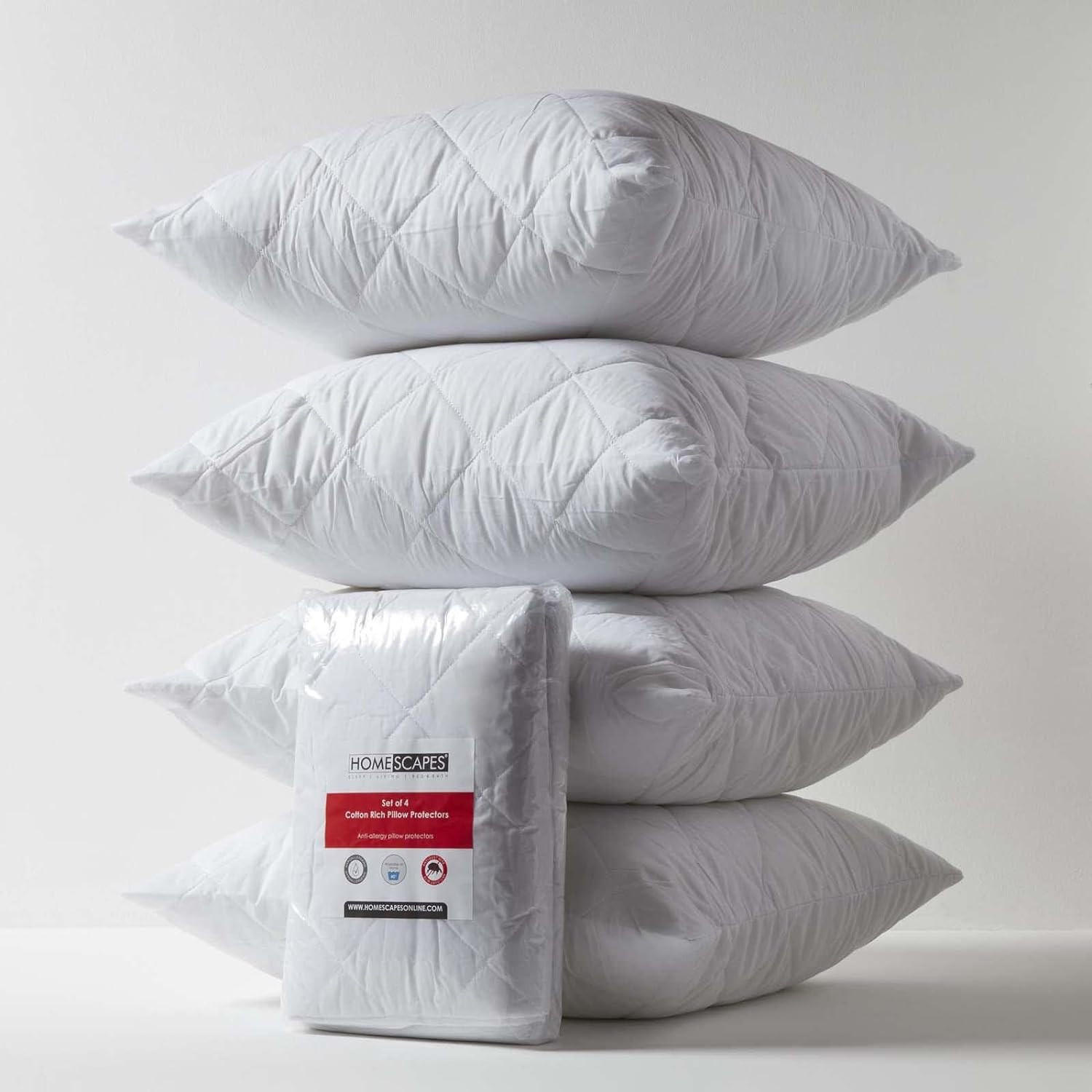 KISSENSCHONER gesteppt 80/80 cm, 4er-Set, mit Reißverschluss - Weiß, Textil (80/80cm) - Homescapes