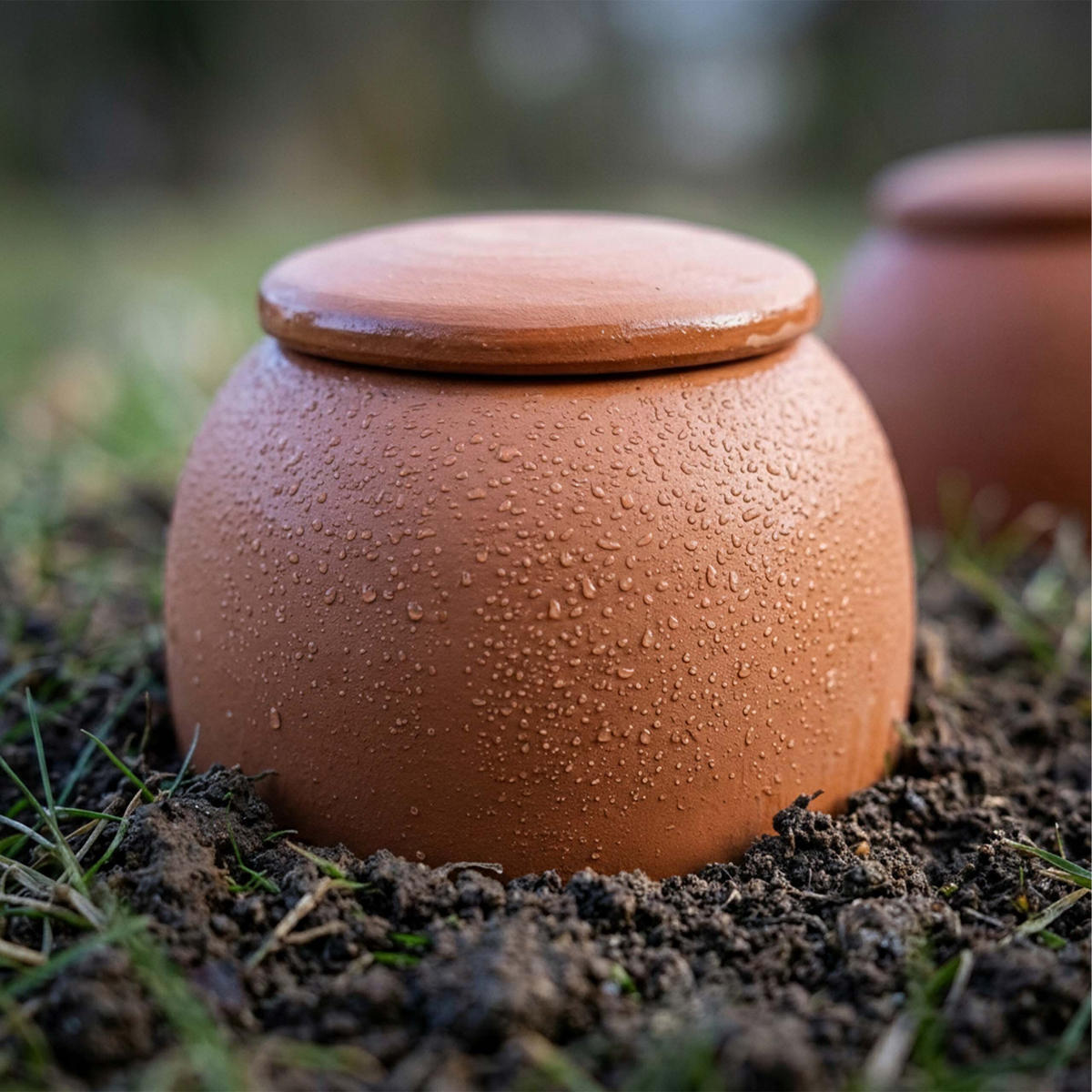 ZAVLAŽOVAČ Prírodný 4 ks-Set 350 ml - svetlohnedá, keramika (8/16/8cm) - Relaxdays
