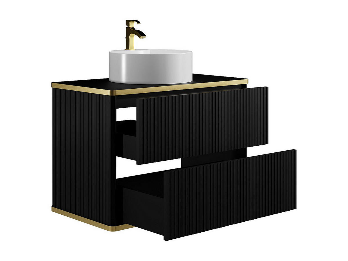 EINZELWASCHTISCH - 80 cm x 47 cm - holz - schwarz Keliza - Schwarz, Holz (80/54/47cm) - Vente-Unique
