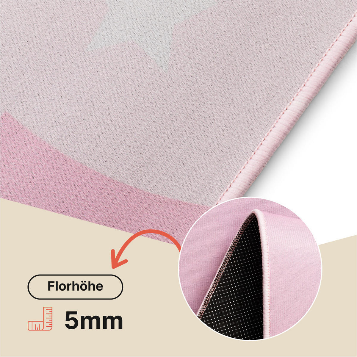 TEPPICH JOY Rosa 180/250 cm - Rosa, Textil (180/250cm) - Tapiso