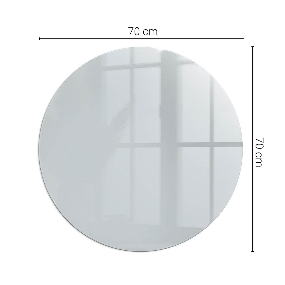 GLASPLATTE für Kamin Ø 70 cm - Grau, Glas (70/70/0.4cm) - TULUP