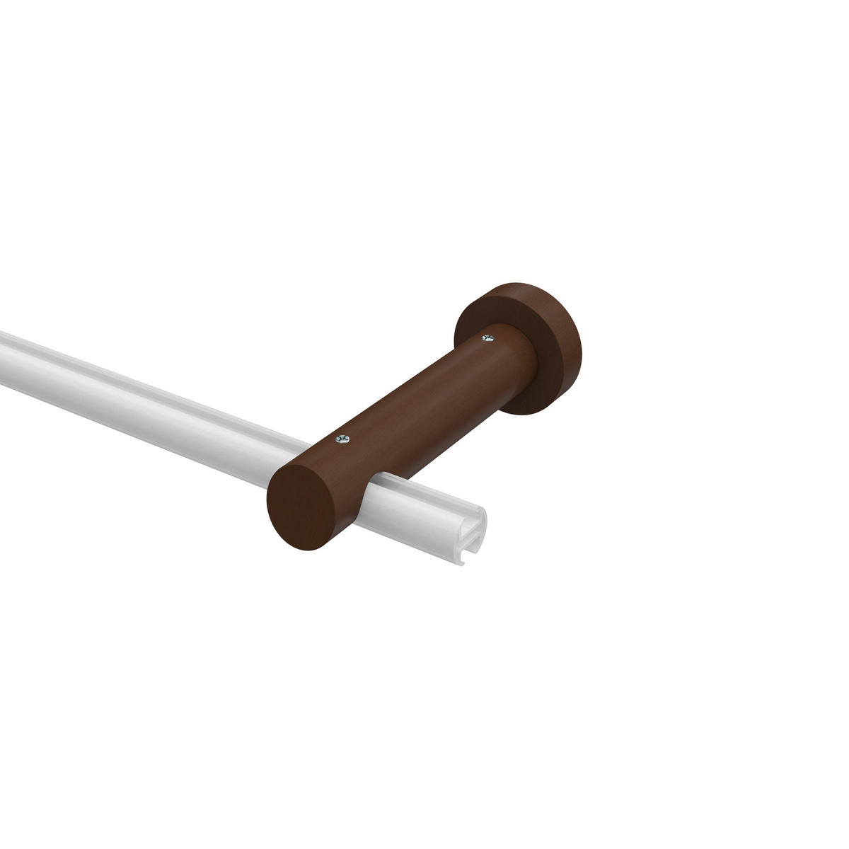 TRÄGER FÜR GARDINENSTANGEN INNENLAUF 20 mm Ø, Talent 1-läufig, Nussbaum - Nussbaumfarben, Holz (15/5.3/5.3cm) - INTERDECO