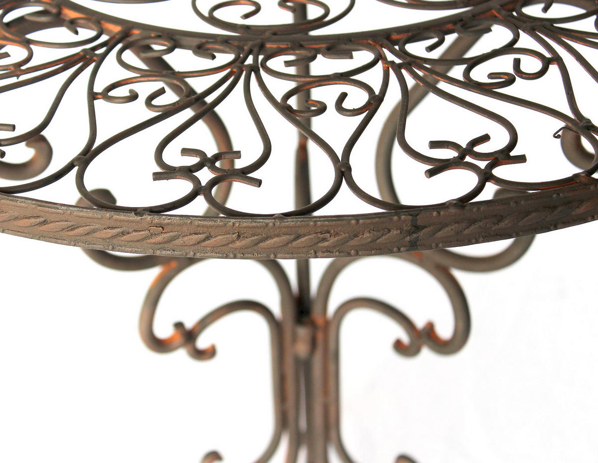 TISCH Rund Metall Braun 75 cm 1792 - Braun, Metall (70/70/75cm) - DanDiBo