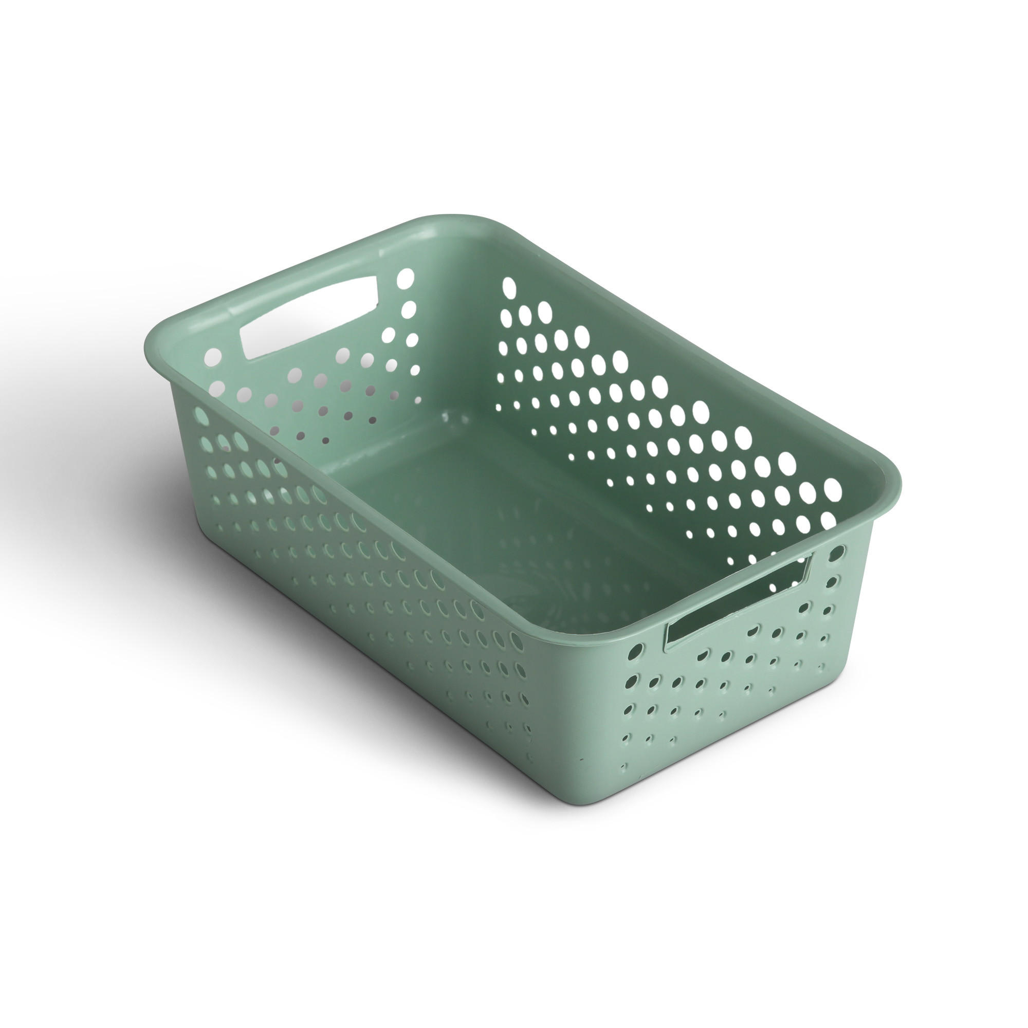 AUFBEWAHRUNGSKORB Grün 25x16x8 cm - 1er Pack - Grün, Kunststoff (16/8/25cm) - ProHome