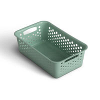 AUFBEWAHRUNGSKORB Grün 25x16x8 cm - 1er Pack - Grün, Kunststoff (16/8/25cm) - ProHome