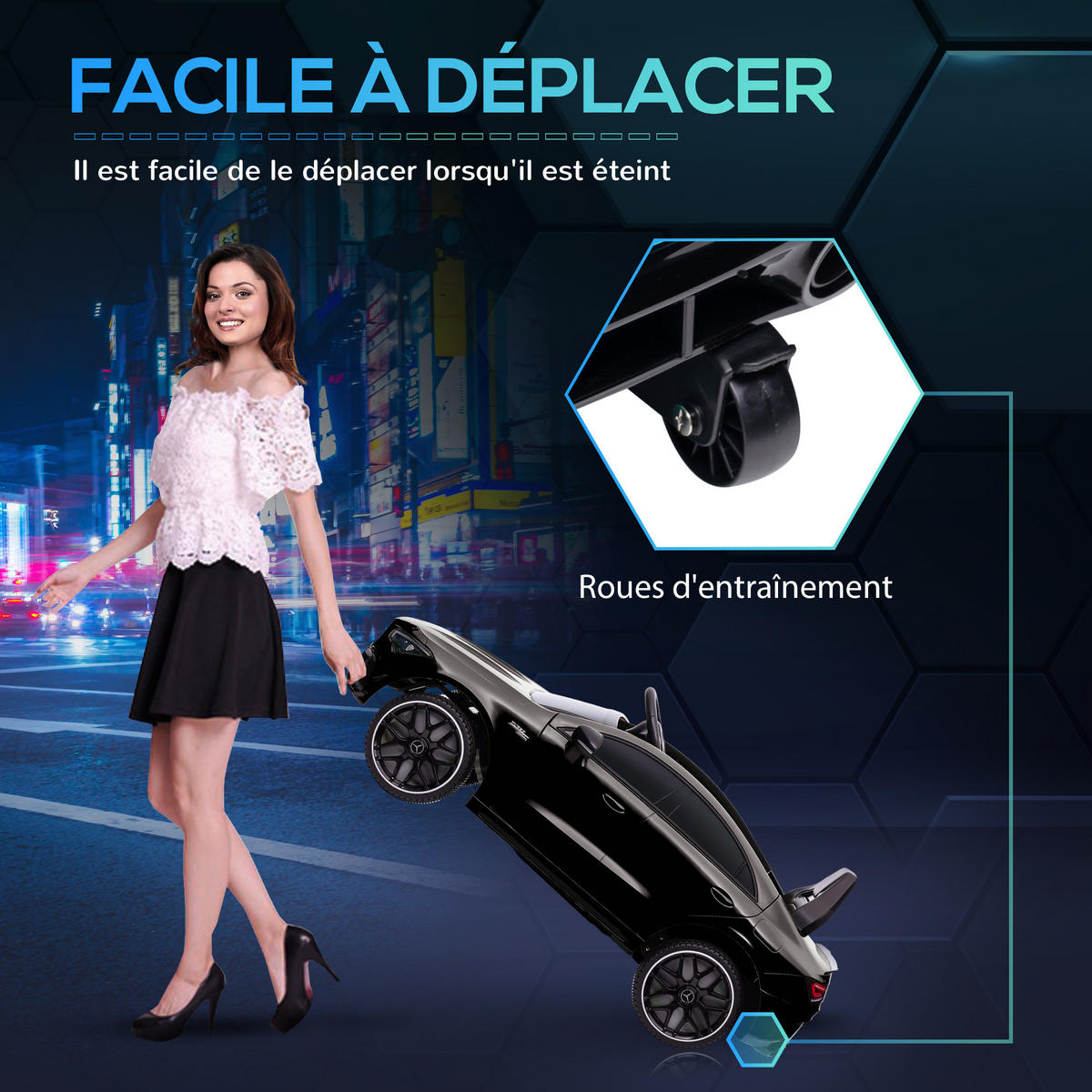 ELEKTRO-KINDERAUTO DE-13095 Fernbedienung Schwarz - Schwarz, Kunststoff (110/61/45cm) - ComfortXL