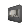 SCHWEBETÜRENSCHRANK AZZURRA 200/216/61 cm 2-türig mit Spiegel Grau - Grau, Holzwerkstoff (200/216/61cm) - MASSENO