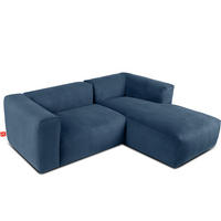ECKMODULSOFA-RECHTS BUFFO 3/4 Sitzer mit extrem weicher Sitzfläche, Kordstoff, marineblau - Blau/Grün, Textil (237/180cm) - KONSIMO®