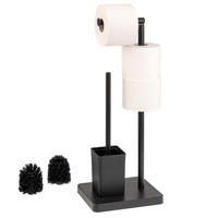STAND-WC-GARNITUR, schwarz - Schwarz, Metall (18/57/23cm) - eluno