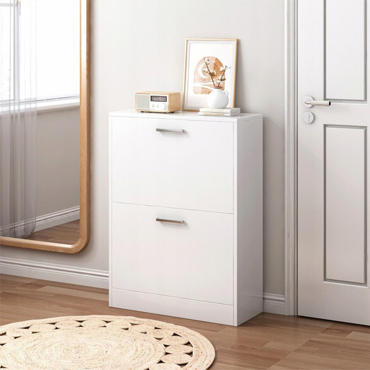 SCHUHSCHRANK, weiß 60/24/80 cm - Weiß, Holzwerkstoff (60/80/24cm)