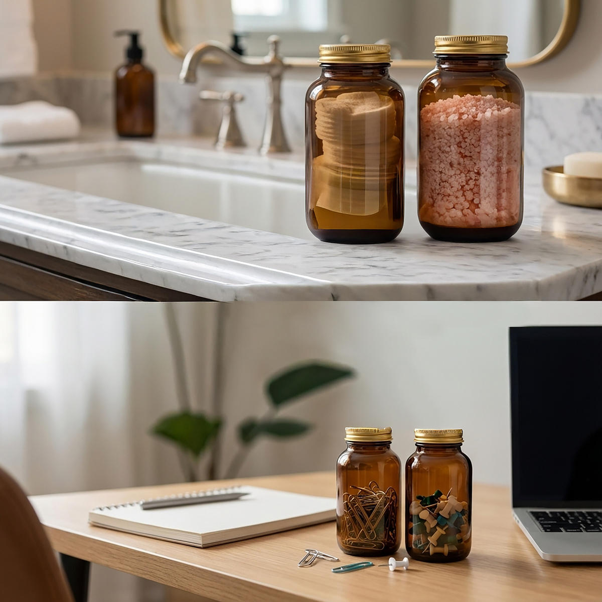 5XHNĚDÉ - hnědá, kov/sklo (6/12/6cm) - Relaxdays