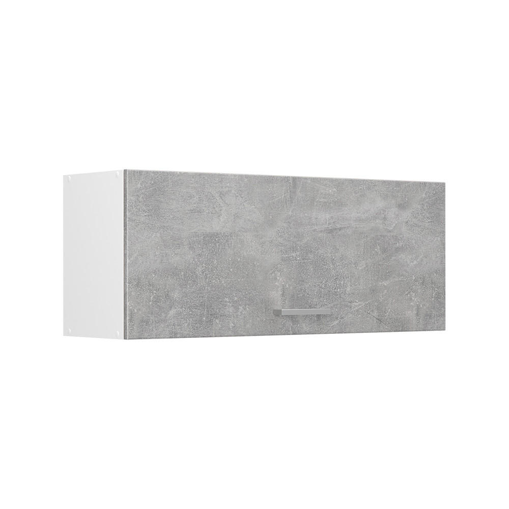 HÄNGESCHRANK R-Line, Beton/Weiß, 100 cm Flach - Weiß/Grau, Holzwerkstoff (100/40/31cm) - Vicco
