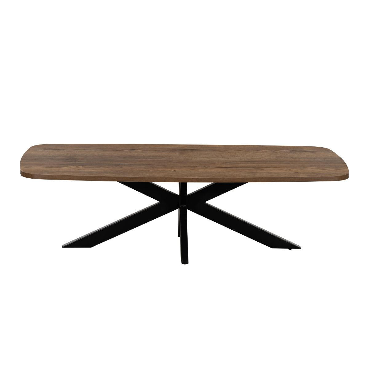 COUCHTISCH Jaimy – Dunkelbraun – dänisch oval – Melamin & Metall – 120 cm - Braun, Metall (120/60/35cm) - Giga Meubel