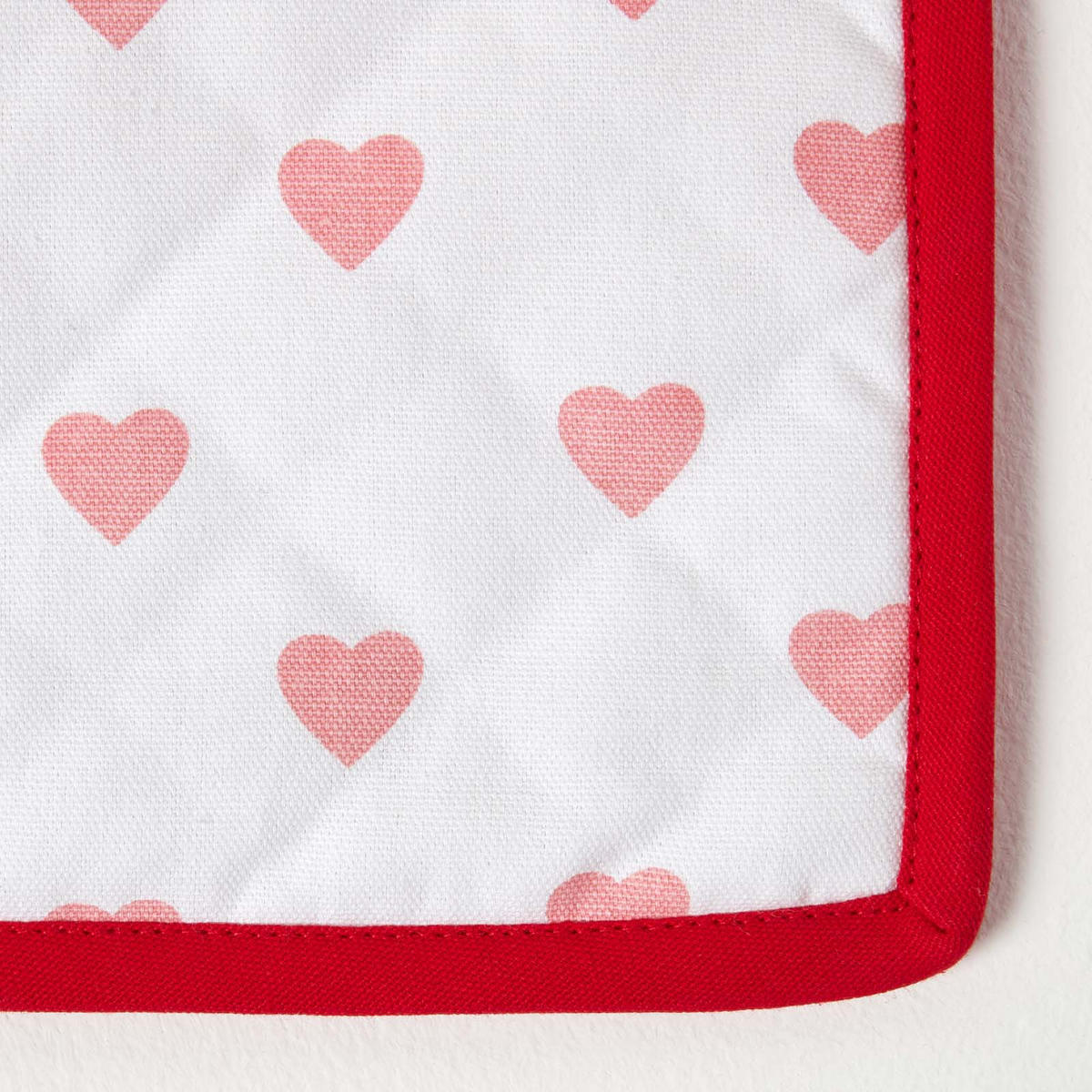 TOPFLAPPEN Herzen 20/20 cm, Baumwolle wattiert - Rot, Textil (20/20cm) - Homescapes