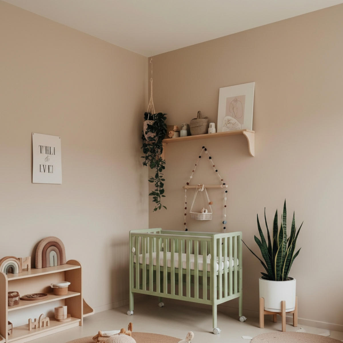 BEISTELLBETT BeBino Mini - Mintgrün, Holz (50/100cm) - kiki design