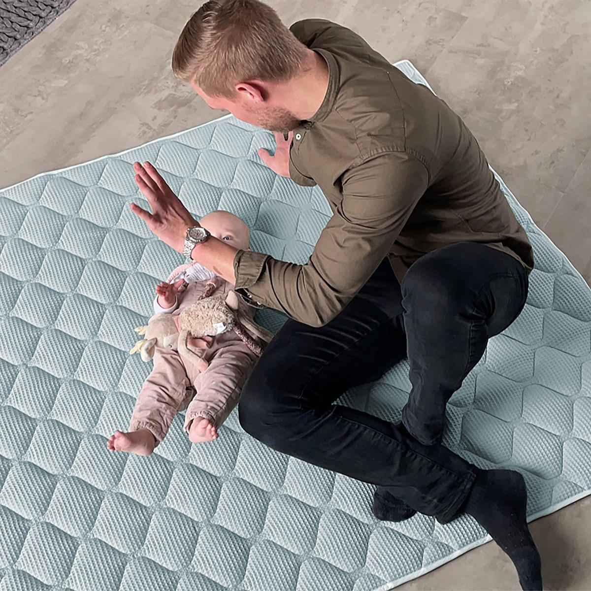 KRABBELDECKE 130x150cm Hellblau - Hellblau, Textil (130/150cm) - Sanosoft