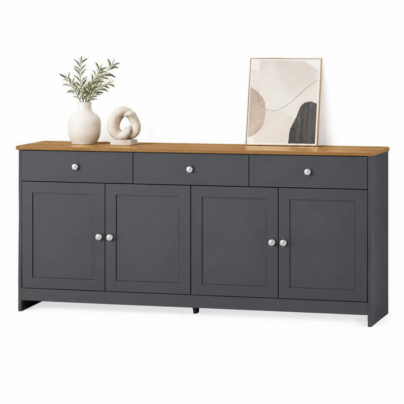 Meubliv Sideboard Schwarz 37x75x160 cm