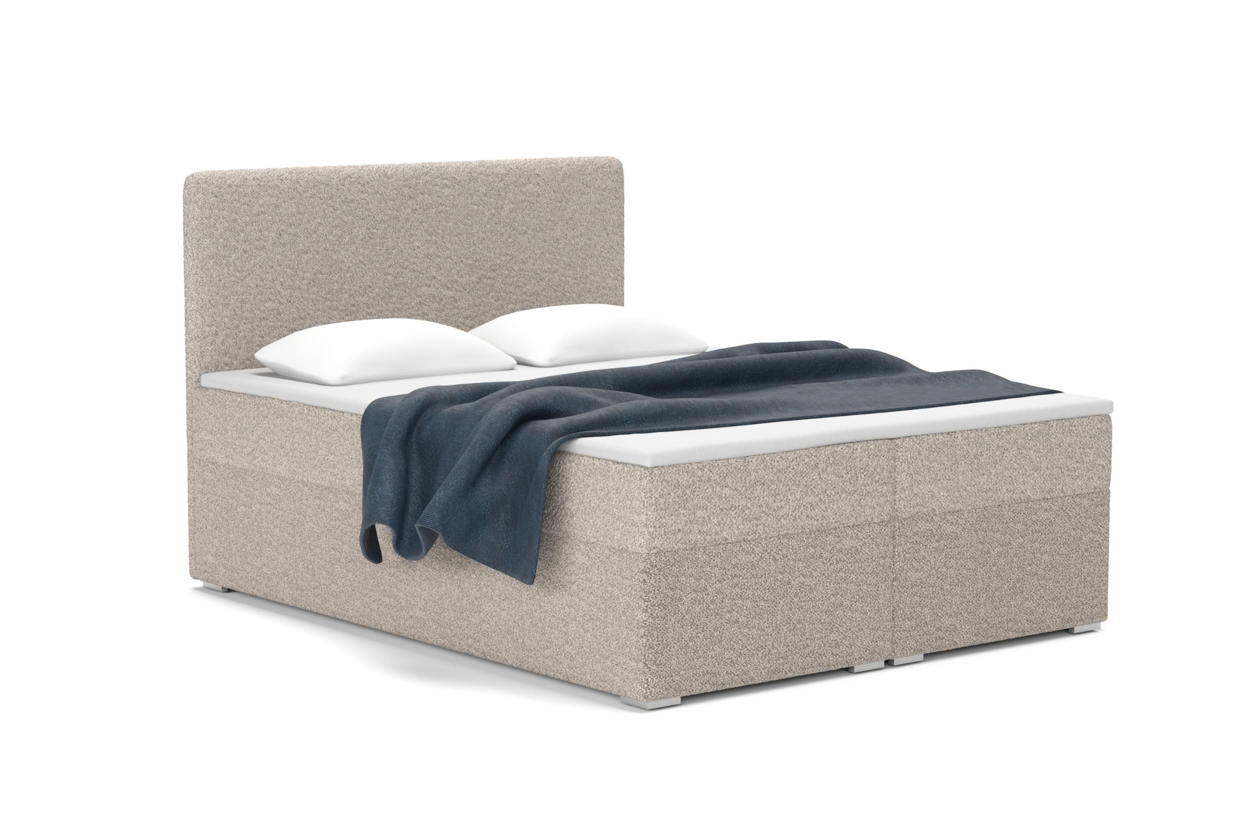 BOXBETT BOUCLE 180/200 in Boucle Beige H3 - Beige, Holz/Holzwerkstoff (180/200cm) - Deine Möbel 24