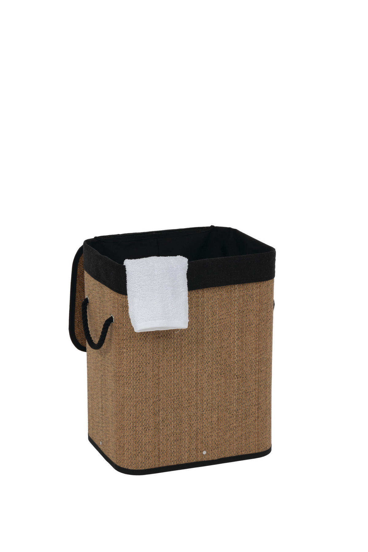 WÄSCHEKORB Luxe 60 l 41,5/30/50 cm - Schwarz, Naturmaterialien (30/50/41.5cm) - 5five Simply Smart
