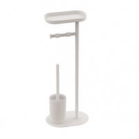 WC-GARNITUR - Weiß, Kunststoff/Metall (23/65/17cm) - Relaxdays