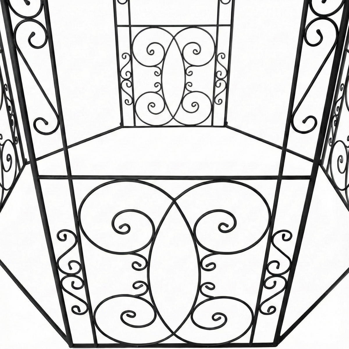 PAVILLON Liv Antik 284x263x313cm Metall Anthrazit Gartenpavillon - Anthrazit, Metall (284/313/263cm) - DELUKE