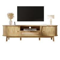 TV-LOWBOARD Rattan Türen Holz Landhaus - Naturfarben, Holz (165/46/37cm) - Fortuna Lai
