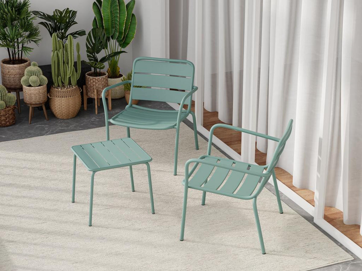 GARTEN-BEISTELLTISCH quadratisch - Metall - Mandelgrün - MIRMANDE von MYLIA - Grün, Metall (45/45/41.5cm) - Vente-Unique