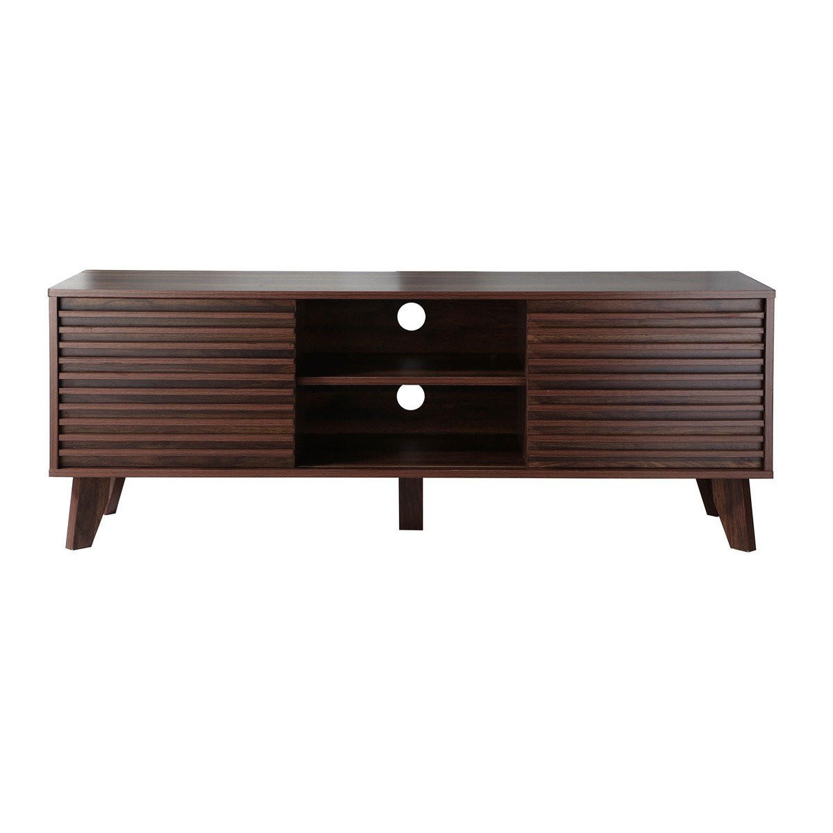 TV-MÖBEL mit Fronten in laminiertem Holz-Effekt fribourg 39/51,5/135 cm - Nussbaumfarben, Holzwerkstoff (39/51.5/135cm) - Calicosy