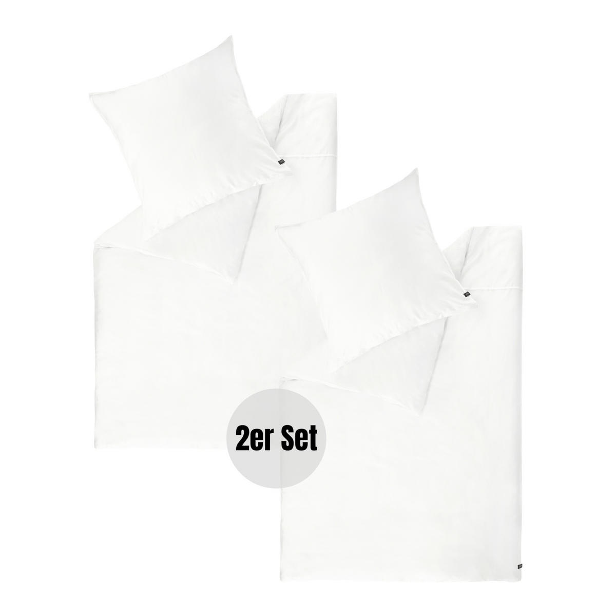 SATIN BETTWÄSCHE PLAIN - Weiß, Textil (140/200cm) - Schöner Wohnen