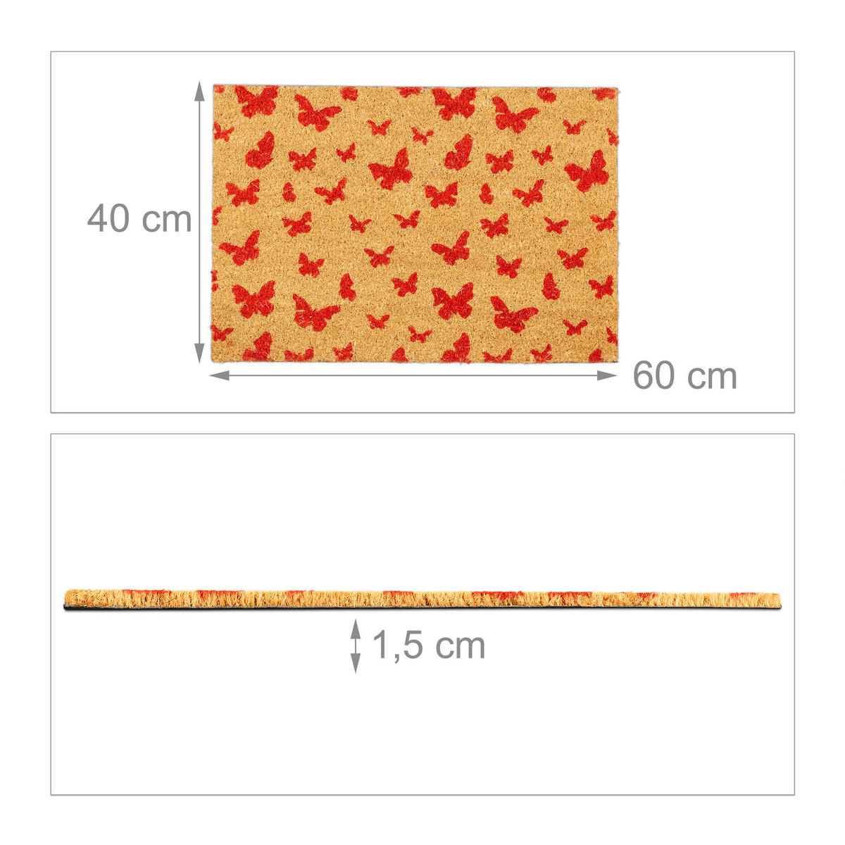 FUSSMATTE - Multicolor, Kunststoff/Textil (60/40cm) - Relaxdays