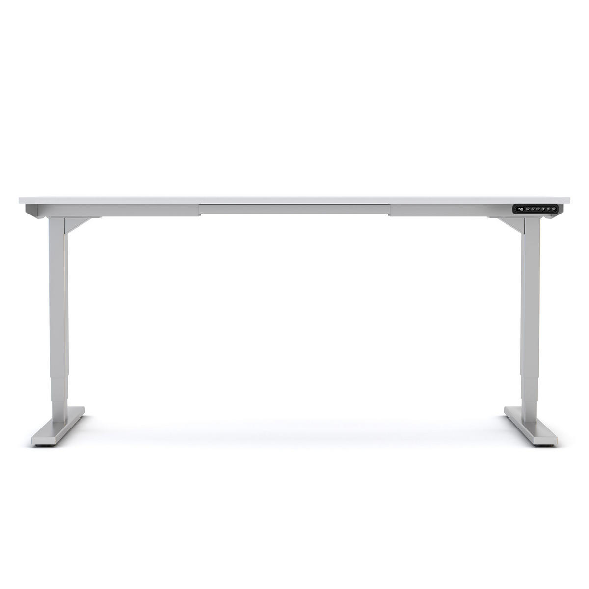 SCHREIBTISCH Elektrisch höhenverstellbarer Schreibtisch Y-Line Signalweiß Weißaluminium 120/70/62-127cm - Weiß Hochglanz/Silberfarben, Holzwerkstoff/Metall (70/120/127cm) - ASSMANN