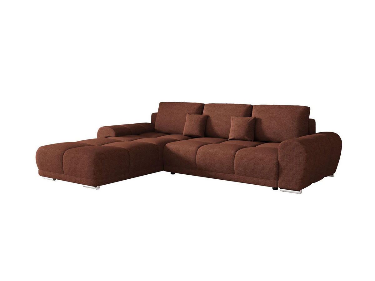 ECKSOFA BEGA L Links ARAGON 59 mit Schlaffunktion - Hellbraun, Textil (289/185cm) - Bedante