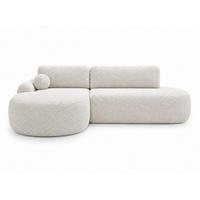 ECKSOFA Aurio O Bouclé-Stoff Weiß Links - Weiß, Holz/Textil (271/177cm) - Graingold