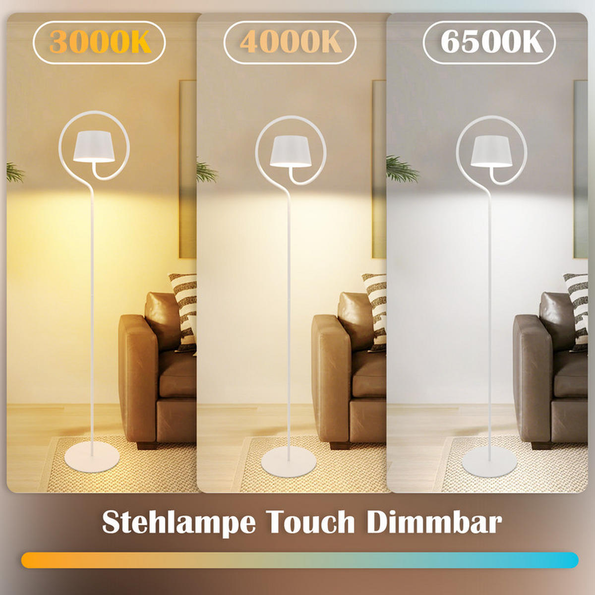 LED STEHLAMPE CAMPBELL Ⅲ 23/20/120 cm - Weiß, Metall (23/20/120cm) - Nettlife