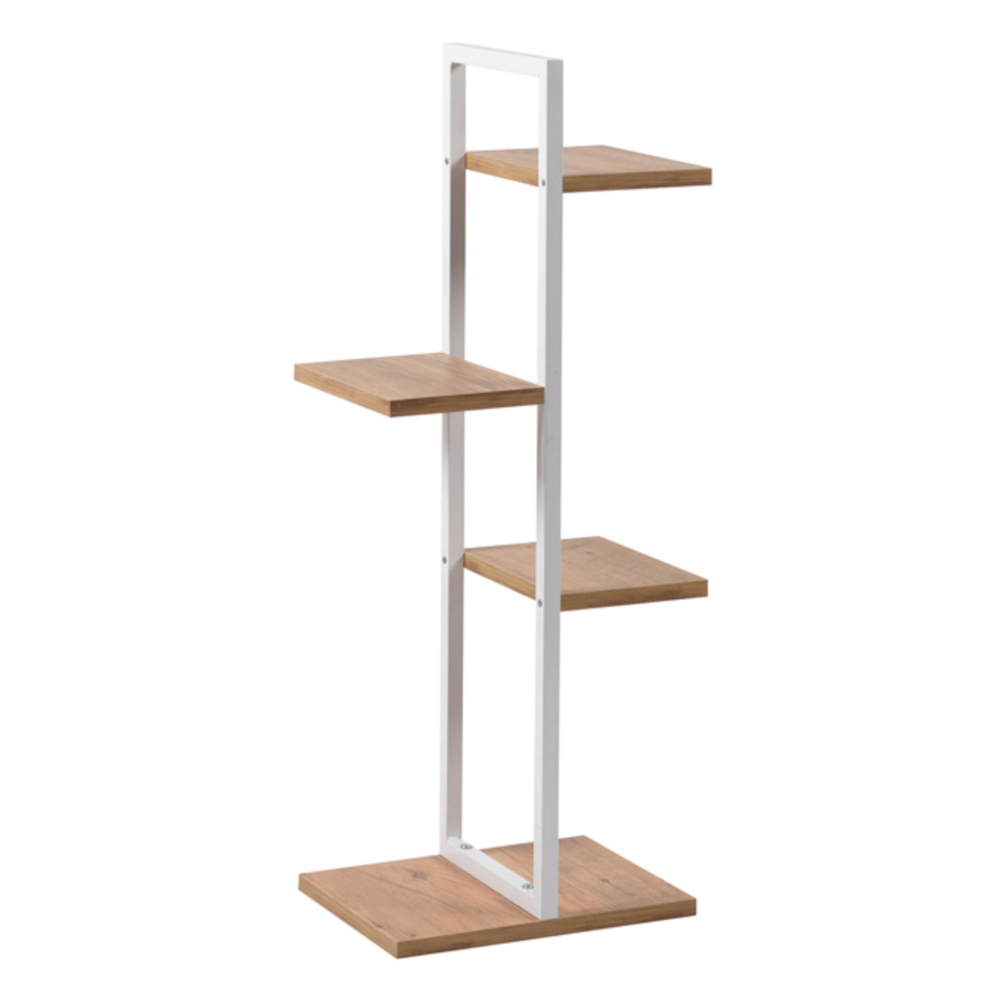STANDREGAL Blaabjerg - Walnussfarben/Weiß, Holzwerkstoff/Metall (35/90/26cm) - [en.casa]