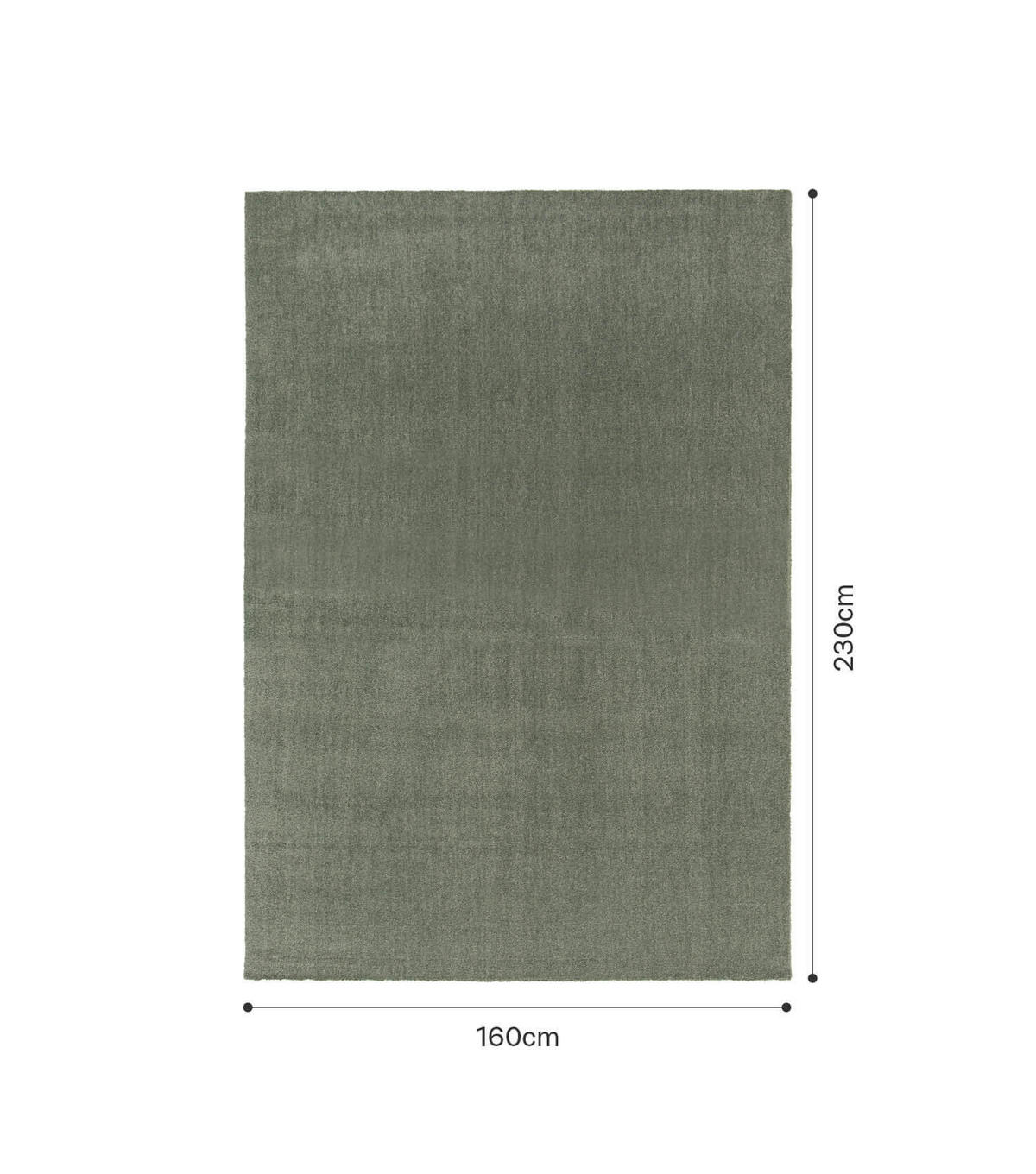 INDOORTEPPICH Barefoot - Grün, Kunststoff (160/230cm) - Mokebo