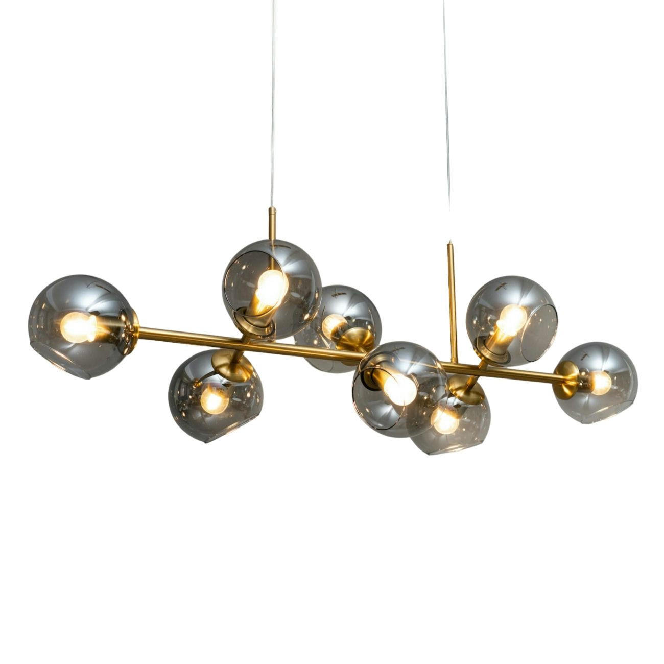 HÄNGELEUCHTE Carlotta, Gold / Messing, 110cm - Goldfarben, Glas (110/35/31cm) - KOSILUM