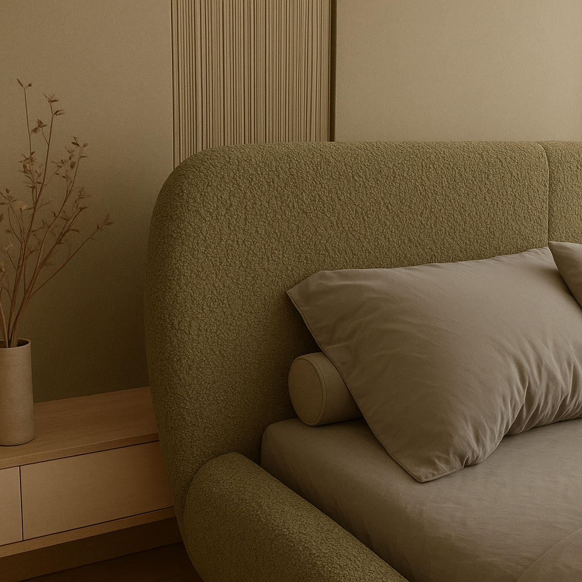 BETT Ciemd Beige ELLE Gepolstert 180x200 cm - Beige, Kunststoff/Textil (180/200cm) - Sepro Meble